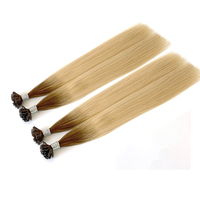 Prix usine aligné cuticule Remy Extensions de cheveux humains U kératine pointe plate cheveux russes naturel droit U pointe pré-collée