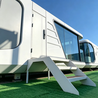 Capsule spatiale isolée XULV à structure en acier pour camping, hôtel, usine, livraison sur site