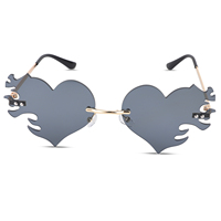 Lunettes de soleil irrégulières en forme de cœur style coréen, tendance unisexe, monture PC, protection UV400