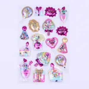 Custom Logo Kawaii Children Decorative 3d Pvc Shake Puffy Sticker