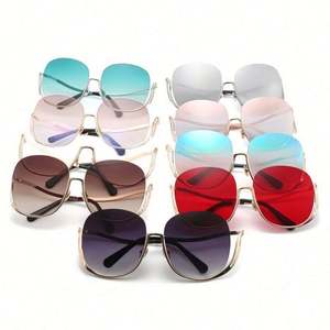 Gafas de Sol de Moda 2020, Gran Venta, Estilo Vintage, Logotipo Personalizado, Media Montura Metálica, Protección UV400, Gafas de Sol Extra Grandes para Mujer - Product Image 6