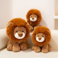 Peluche Lion de dessin animé réaliste, version assise, en coton PP et polyester, cadeau commémoratif du zoo, compagnon 0-24