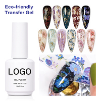 Gel de transfert adhésif puissant pour nail art, sans HEMA ni TPO, pour le transfert rapide des motifs et autocollants pour ongles