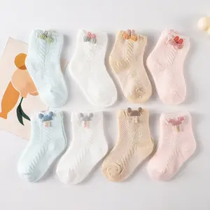 Personnalisé Unisexe Garçons Filles Bébé Chaussettes Neutres Minces D'été Mi-Jambe Doux Coton Peigné Mignon Chaussettes