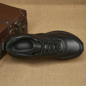 Chaussures bateau pour hommes en cuir véritable à lacets, bout rond, semelle extérieure en caoutchouc légère, toutes saisons, décontractées, pour l'extérieur - Product Image 3