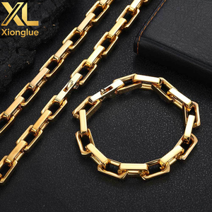 Parure de bijoux étanche en acier inoxydable avec bracelet épais en bambou et clips, boucles d'oreilles épaisses style hip-hop et collier – Cadeau idéal - Product Image 5