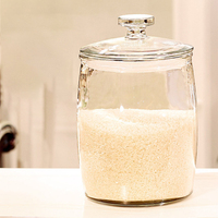 Bocal de stockage en verre flint sans plomb, 128 oz (1 gallon), résistant à l'humidité, étanche, avec couvercle à charnière, compatible lave-vaisselle, pour brassage et fermentation