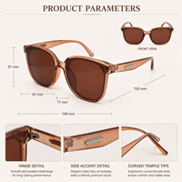 Lunettes de soleil carrées polarisées UV400 unisexe en polycarbonate à monture intégrale, anti-éblouissement, style rétro pour la conduite en extérieur