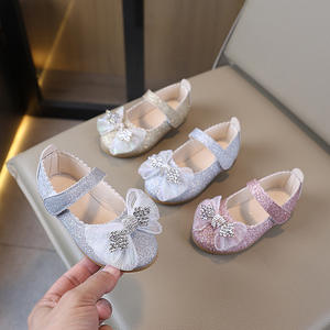 Zapatos <span class=keywords><strong>de</strong></span> Tacón Bajo con Cristales, Estilo Princesa para Niñas, Primavera-Otoño, con Lazo, Suela Suave <span class=keywords><strong>de</strong></span> Cuero - Product Image 2