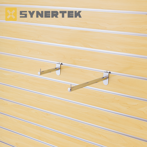 Dễ dàng cài đặt siêu thị MDF <span class=keywords><strong>slatwall</strong></span> Bảng điều chỉnh móc 5P 7P giá đỡ để hiển thị hàng hóa nhỏ - Product Image 3