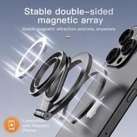 Support magnétique double face pour téléphone, support annulaire pliable en métal, poignée annulaire réglable multi-angles pour bureau, réfrigérateur, salle de sport