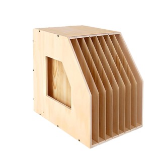 Wooden Storage Rack For Office Document <b>Organizer</b> Natural Wood Color Rectangle Standing Type Durable Multi Layered <b>File</b> Cabinet - Product Image 1