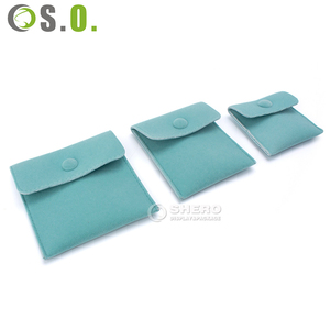 Sac d'emballage cadeau personnalisé en velours avec bouton Sacs de rangement pour bijoux Collier Boucles d'oreilles Bague Pochette pour bijoux avec logo - Product Image 4