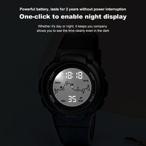 Mingrui MR24201 <span class=keywords><strong>Orologio</strong></span> <span class=keywords><strong>da</strong></span> <span class=keywords><strong>Polso</strong></span> Sportivo di Lusso Antico con Cinturino in Silicone, LED Luminoso, Allarme, Impermeabile 30M per Studenti e Bambini - Product Image 5