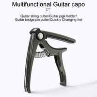 Capo Gitar 4 in 1 Dengan Pemotong Senar Bridge Pin untuk Gitar Akustik dan Elektrik 6 Senar Aksesoris Capo Gitar Logam