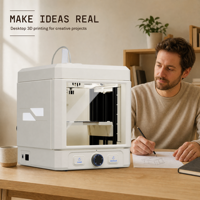 Imprimante 3D WandGo blanche, imprimante 3D de bureau pour projets de bricolage, prototypage créatif, éducation et ateliers de fabrication