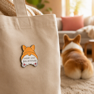 Pin de esmalte de perro Corgi, diseño de dibujos animados con vista trasera, patas cortas y gran personalidad, broche divertido, insignia de regalo para amantes de las mascotas, pines de solapa de metal al por mayor - Product Image 2