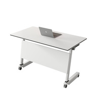 Table de conférence mobile pliable réglable Orange Panel, style moderne minimaliste, combinaison table et chaises pour 4 personnes, idéale pour la formation.