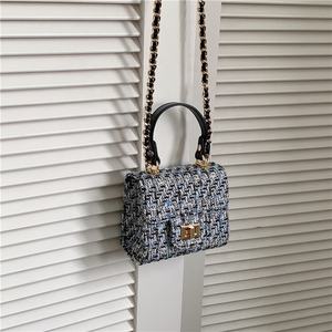 Bolsos de Diseñador al por Mayor, Bolso de Hombro con Cadena, Bolso de Poliéster, Mini Bolso Coreano, Mini Bolso de Mensajero de Lujo a Cuadros - Product Image 3