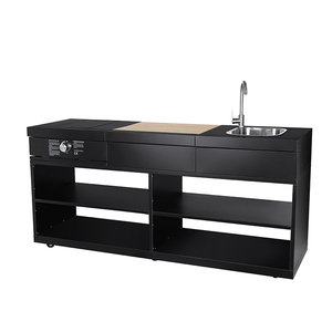 Encimera de Cocina Negra en Oferta, Encimera Larga de Acero Inoxidable con Grifo - Product Image 2