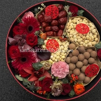 Ensemble de 3 boîtes rigides pour emballage de fleurs, en carton, avec doublure en éponge, couvercle transparent recyclable, poignée, logo personnalisé