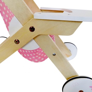 Poupée de bébé en <span class=keywords><strong>bois</strong></span> nordique, luxe, buggy, avec roues en caoutchouc, pour poupées - Product Image 6