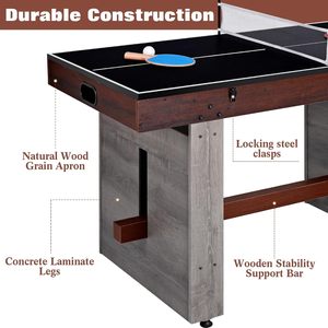 <span class=keywords><strong>Table</strong></span> <span class=keywords><strong>de</strong></span> jeu combinée 4-en-1 pour salle <span class=keywords><strong>de</strong></span> jeux à domicile, 55 pouces, avec baby-<span class=keywords><strong>foot</strong></span>, hockey sur air, tennis <span class=keywords><strong>de</strong></span> <span class=keywords><strong>table</strong></span> et poker - Product Image 6