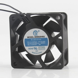 Nouveau ventilateur de refroidissement axial SE6025HB2 <span class=keywords><strong>SHEN</strong></span> <span class=keywords><strong>ZHOU</strong></span> KU RUI AC110-240V 50/60Hz 5W DC EC 6025 60X60X25MM 6CM à grand volume d'air pour armoire - Product Image 1