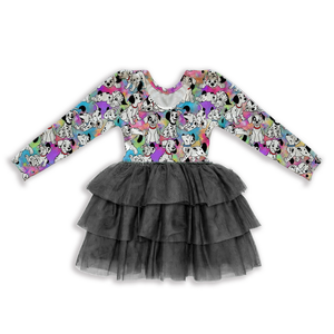 Ruidian bán buôn tùy chỉnh khuôn mẫu bên cô gái dài tay tre tầng vải tuyn Ăn mặc - Product Image 2