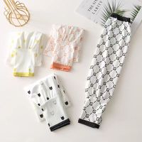 Sarung Tangan Panjang C-6655 Motif Bunga Musim Panas Bahan Sutra Es Pelindung UV Pelindung Lengan Pelindung Tangan