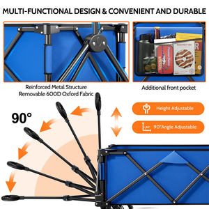 大型容量330Lbs環境にやさしい折りたたみワゴンステンレス鋼ユーティリティガーデンカートファミリーピクニック用OEMカスタマイズ可能 - Product Image 2