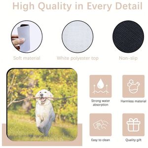 Sous-verres carrés vierges en caoutchouc pour sublimation, impression par transfert à chaud, logo personnalisé, 4x4 pouces - Product Image 4