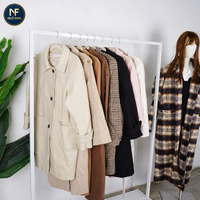 Mantel Wanita Bahan Campuran Kondisi Bagus Musim Gugur/Dingin Semua Ukuran Grosir Lengkap untuk Ekspor Eropa AS (Lintas-Batas)