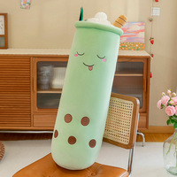 EN STOCK doux kawaii mignon peluche peluche fruit fraise boba long oreiller coussin peluche bulle boba thé longue peluche