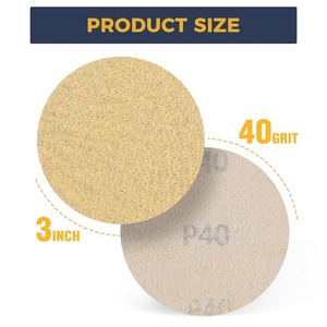 Disques de ponçage auto-agrippants de 3 pouces, grain 40, pour ponceuse orbitale aléatoire, disques de ponçage en oxyde d'aluminium - Product Image 2