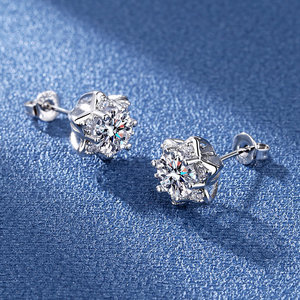 Pendientes Shinmi Heng Star Stud, chapados en oro blanco, cobre, joyería de moda para mujer, pendientes elegantes de estilo dulce - Product Image 3