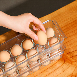 Conteneur à œufs de <span class=keywords><strong>14</strong></span> œufs avec couvercle et poignée pour l'organisation du réfrigérateur, support à œufs empilable transparent pour la cuisine et le garde-manger - Product Image 4