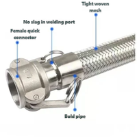 Tuyau métallique flexible de haute qualité à prix d'usine, connecteur sanitaire en acier inoxydable lisse pour l'alimentation en eau des bâtiments