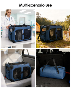 Travel Pet Carrier Bag Collapsible Dog <b>Crate</b> Kennel Dog Carrier for 3 Door Portable Soft Sided Folding for Cats Small Animals - Product Image 4