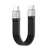 Cable USB C corto, USB 3,2 Gen 2x 20Gbps Transferencia de datos 100W PD Cable plano de carga rápida tipo C, Compatible para tabletas portátiles Teléfonos