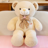 Boneka Beruang Teddy Ukuran Super Besar dengan Pita, Mainan Hewan Boneka Isi Dakron, Hadiah Hari Valentine