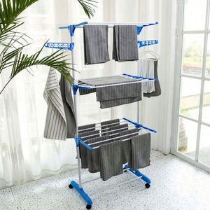 Séchoir à linge mobile à 4 niveaux, pliable, sur pied, extensible, gain de place, pour le rangement des chaussures dans le salon, facile à utiliser - Product Image 3