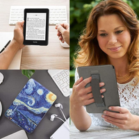 Housse pour liseuse électronique Kindle 6 pouces toute nouvelle 2022/2024, 11e/12e génération, en cuir, avec sangle de transport, fonction veille/réveil automatique