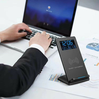Smartphone Snellaadstation Telefoon Oplader Desktop Draadloos Opladen Stand Mobiele Telefoon Houder Wekker