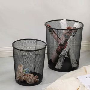Custom Logo Modern Portable Office Waste Basket Sustainable Power Coated Metal Mesh Bin Foot Pedal Direct Factory Price <b>Paper</b> - Product Image 3