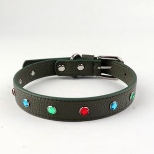 Collar de perros de Mascota de cuero Pu en blanco con barra deslizante para letras y dijes de <span class=keywords><strong>10mm</strong></span> - Product Image 3