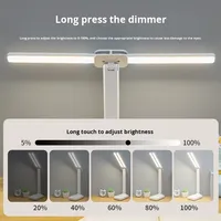 Lampe de table pliable multifonction à double tête LED moderne, lampe de lecture pour étudiants en dortoir, lampe de lecture tactile rechargeable