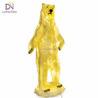 Décoration de Noël, statue d'ours polaire géante grandeur nature en fibre de verre, éclairée par LED, pour extérieur, usage commercial, accessoire de présentation pour centre commercial