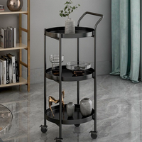 Chariot de rangement mobile en métal à 2 ou 3 niveaux, table basse OEM, mobilier de salon moderne, or et noir, pour maison et appartement