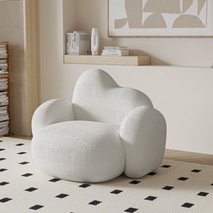 Creamy Cloud Style Mini <b>Sofa</b> 1.5m Round Shape Foam Filling For <b>Small</b> Spaces Living Room <b>Sofas</b> - Product Image 6